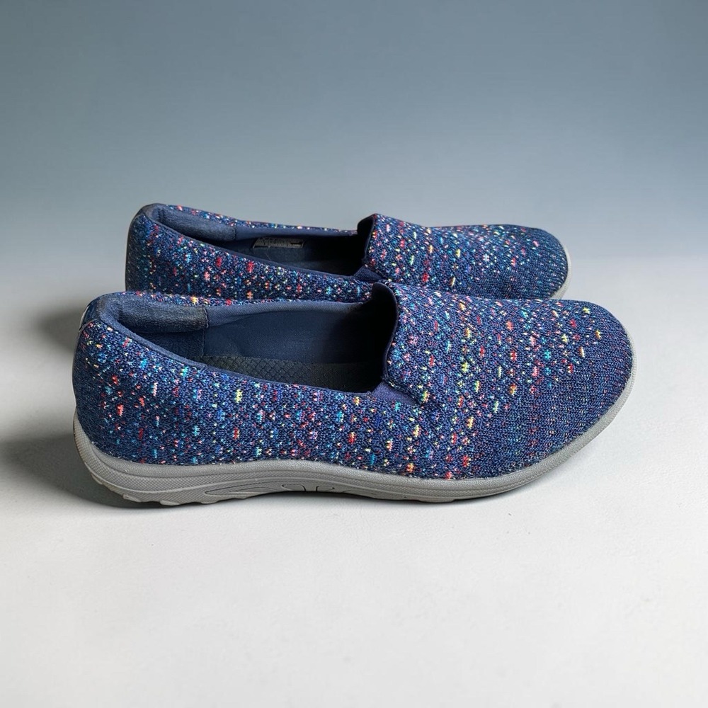 49291 Skechers Women Size 6 EU 36  Reggae Fest Wicker Slip-On Shoe Wide Navy